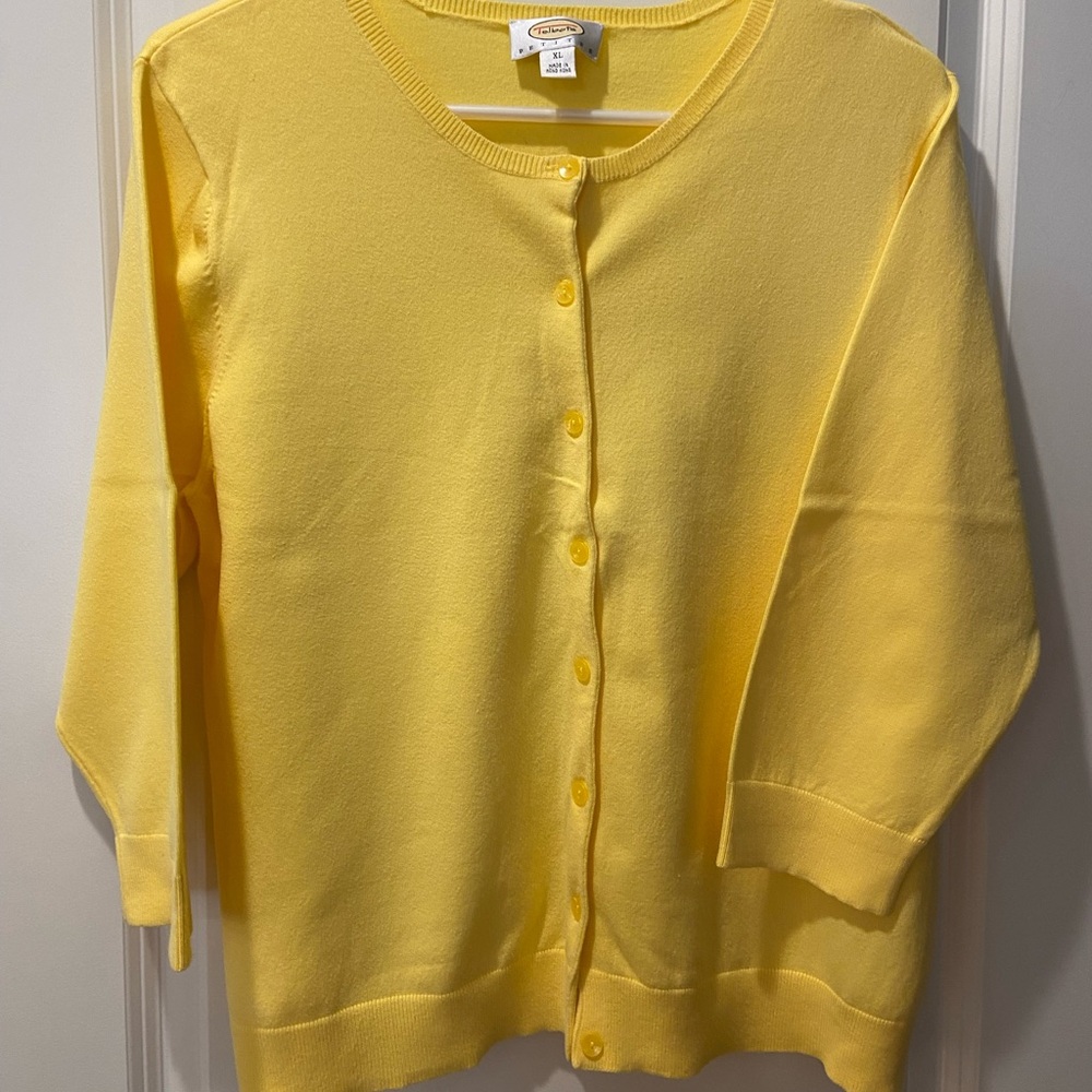 Talbots Sunny Yellow Button-Front Women's Cardigan